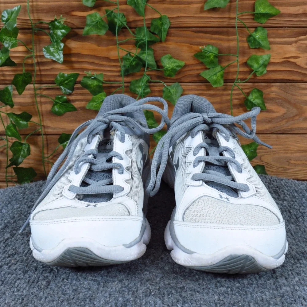 Under Armour Micro G Assert 6 Women Running Shoe 8.5 Athletic White Gray Mesh